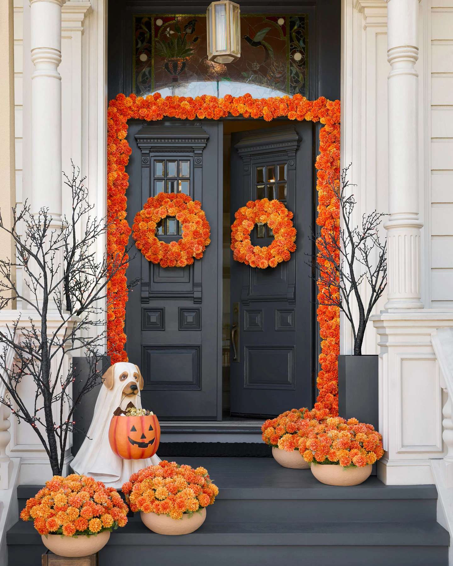 Outdoor Marigold Meadow Wreath