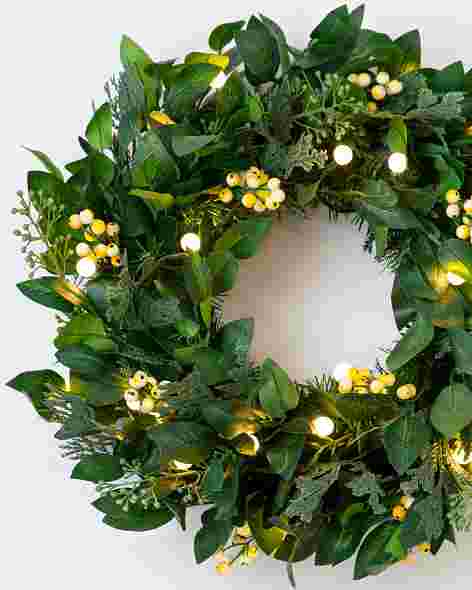 18in White Berry Cypress Wreath by Balsam Hill SSCR