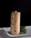 3in x 8in Miracle Flame LED Birch Candle by Balsam Hill