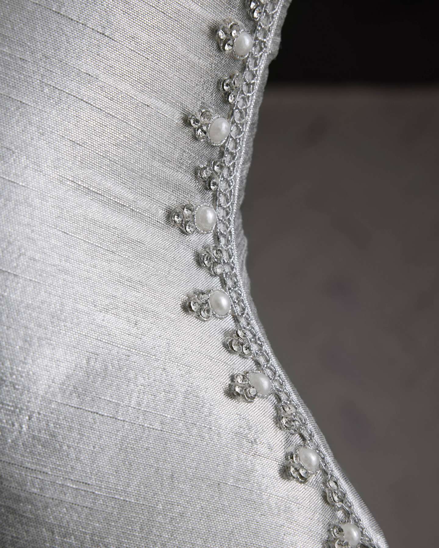 Silver Jeweled Christmas Stocking