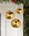 Gold Outdoor Big & Bright Shatterproof Ornaments by Balsam Hill