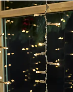 Warm White Twinkling Curtain Cluster Micro LED Light String with Clear Cord Warm White Twinkling Curtain Cluster Micro LED Light String with Clear Cord