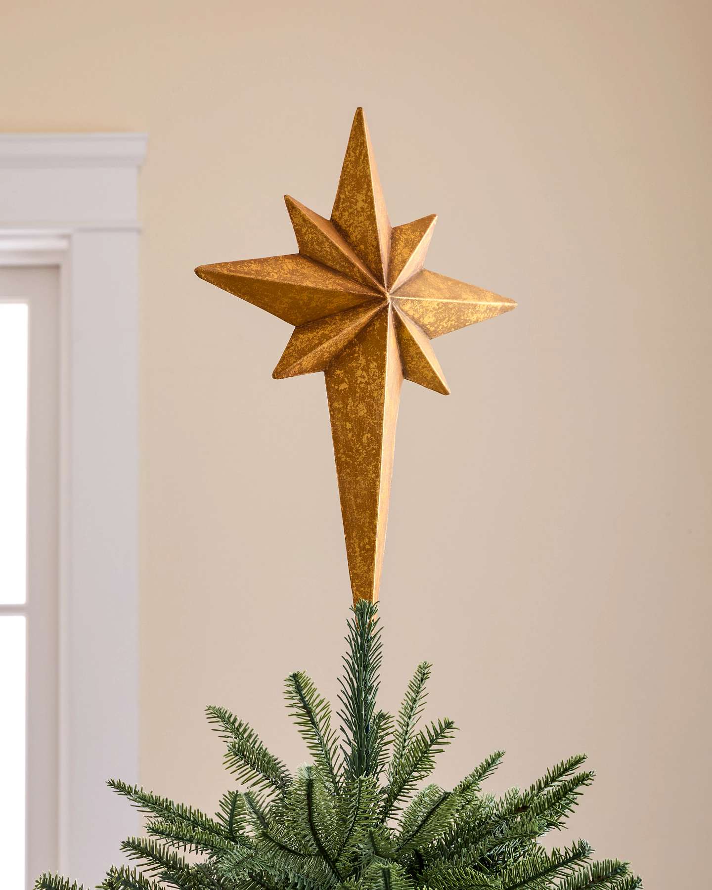11.5" Antique Gold Bethlehem Star Tree Topper