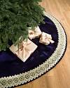 72in Navy Biltmore Gilded Tree Skirt by Balsam Hill SSC