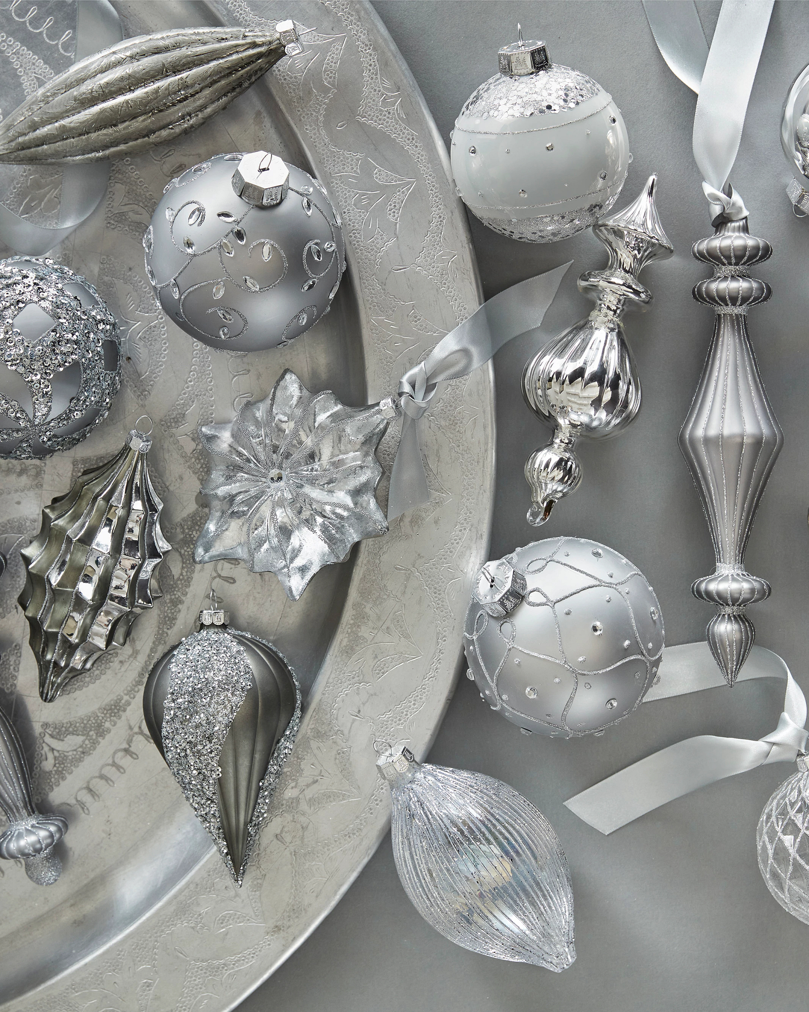 Black silver christmas ornaments 2025