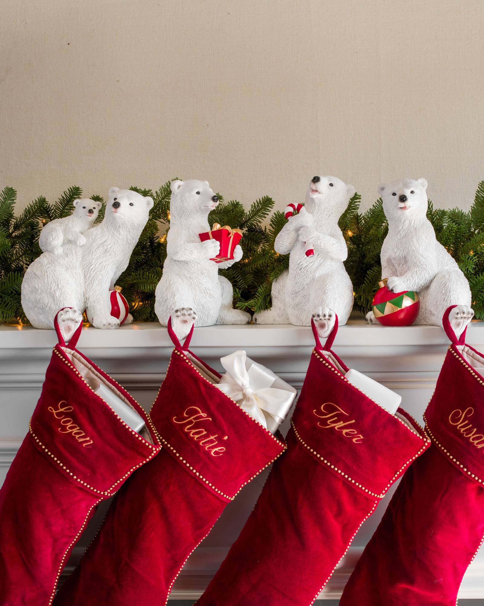 Polar Bear Family Christmas Stocking Holder | Balsam Hill