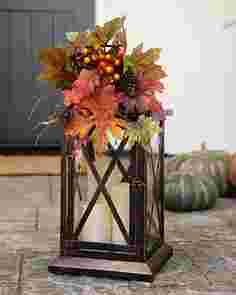 Autumn Leaves Lantern by Balsam Hill SSC