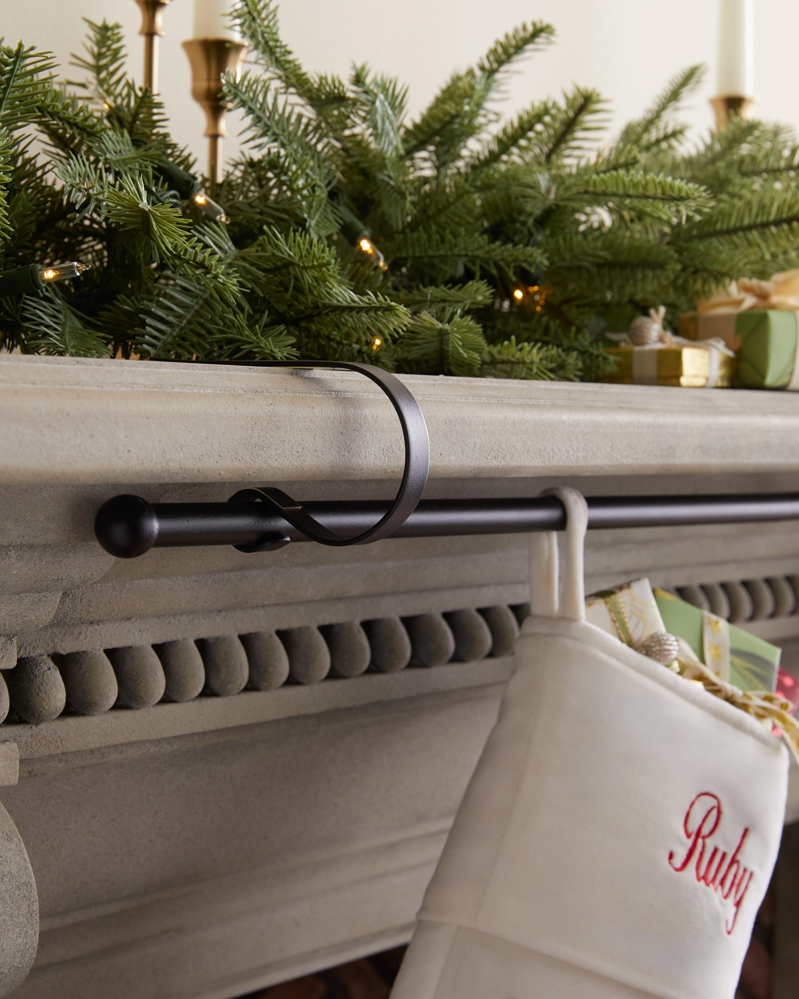 Black MantleClip® Stocking Rod
