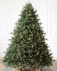 Douglas fir artificial Christmas tree pre-lit with clear lights