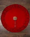 60in Red Pleated Velvet Tree Skirt by Balsam Hill Closeup 10