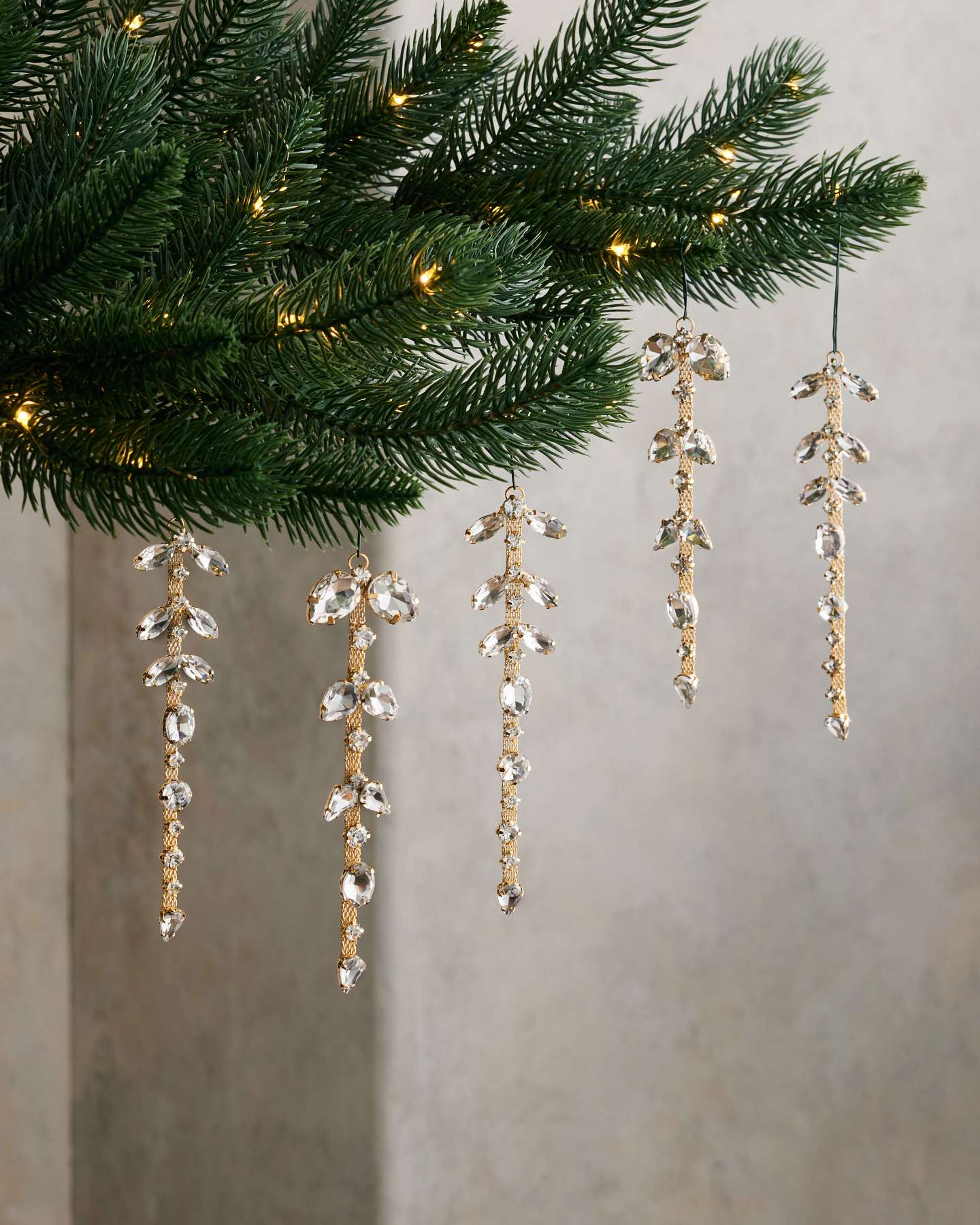 Décorations en pierres moulées en forme de gouttes dorées, ensemble de 12