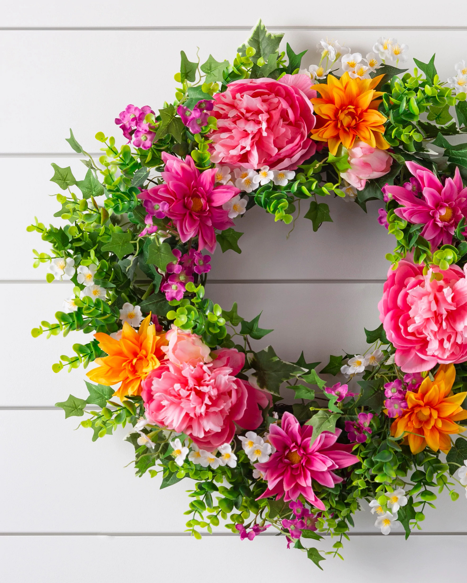 Outdoor Radiant Peony Wreath
