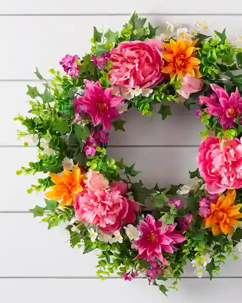 24in Outdoor Radiant Peony Wreath by Balsam Hill