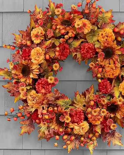 Sunburst Mums Wreath by Balsam Hill SSCR