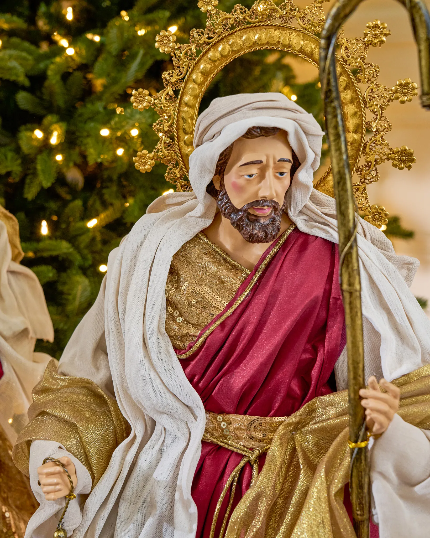 Burgundy Holy Night Nativity Set