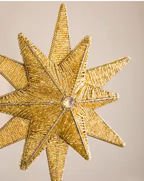 Gold Beaded Starburst Tree Topper Gold Beaded Starburst Tree Topper