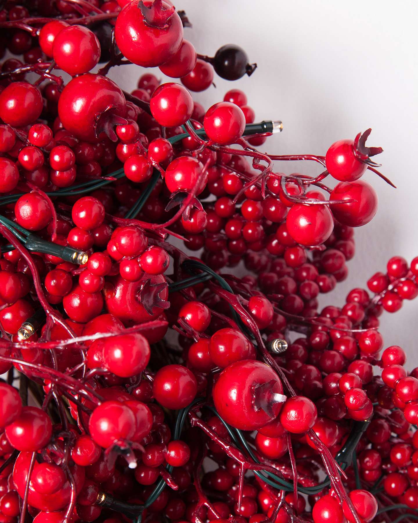 Balsam Hill Festive Red Berry Artificial Christmas Wreath Detail
