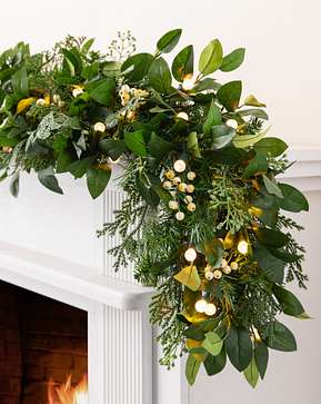 Outdoor White Berry Cypress Garland Outdoor White Berry Cypress Garland