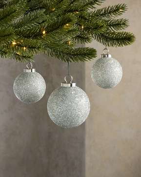Silver Stardust Sparkle Ornament Set Silver Stardust Sparkle Ornament Set