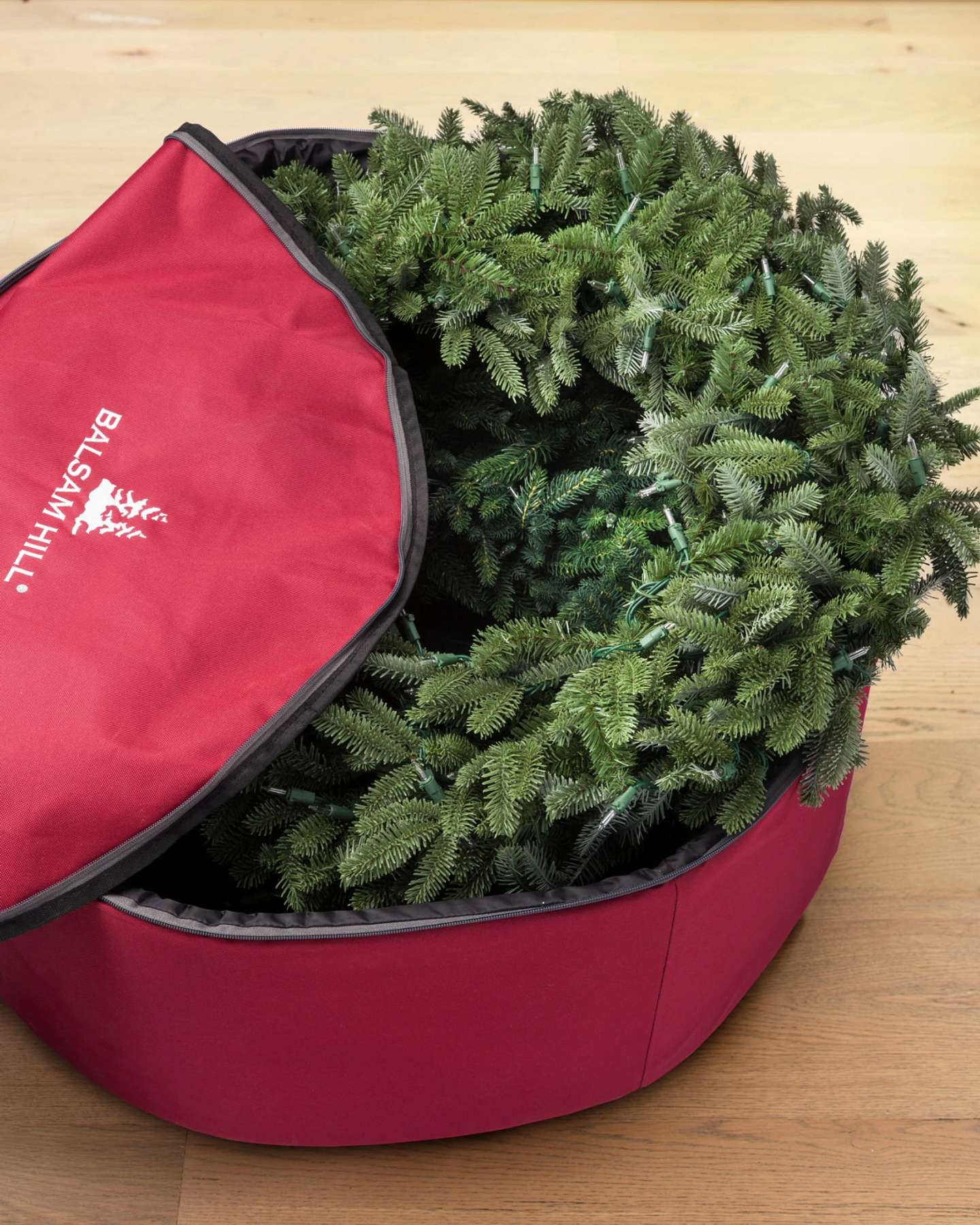 Sac de rangement double pour couronnes de Noël Balsam Hill pour organiser votre Noël en toute sécurité