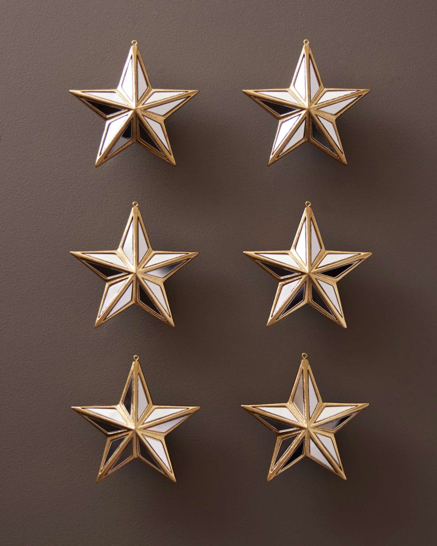 Mirrored Star Ornaments, Set of 6