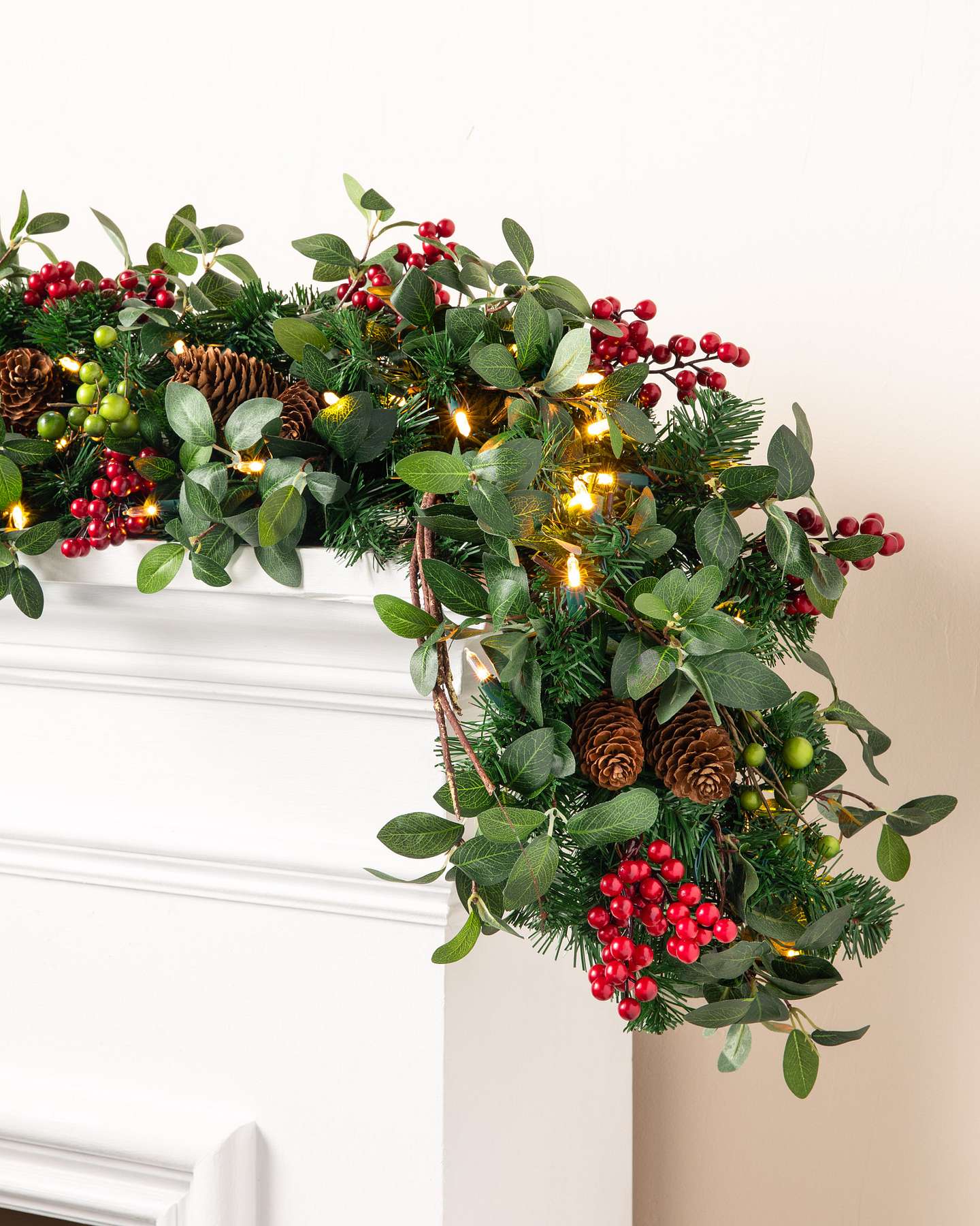 6ft LEDCL Bay Laurel with Mixed Berries Garlands 2 Pack by Balsam Hill SSC