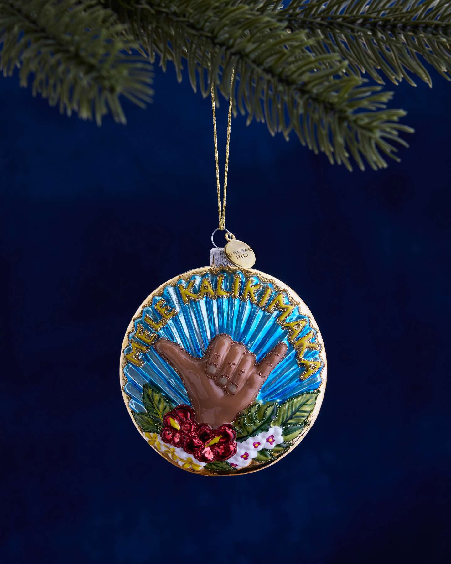 Balsam Hill Studio Mele Kalikimaka Shaka Ornament