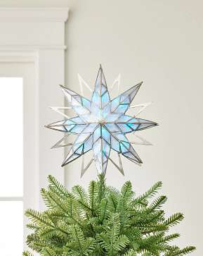 Frosted Blue Double-Sided Starburst Tree Topper Frosted Blue Double-Sided Starburst Tree Topper