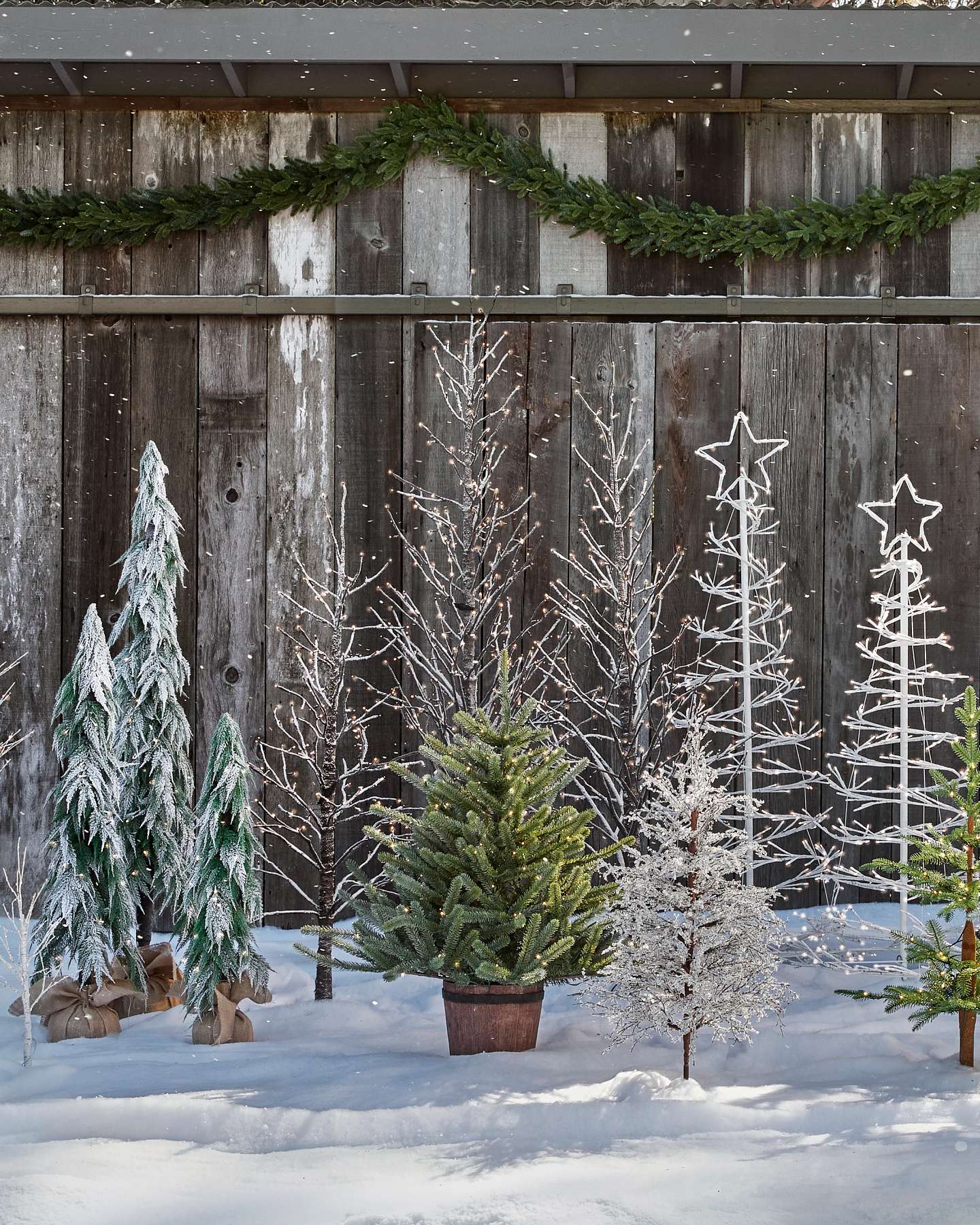 Balsam Hill Snowy Branch LED Artificial Christmas Tree in Holiday Decor