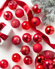 Red Christmas glass ornaments