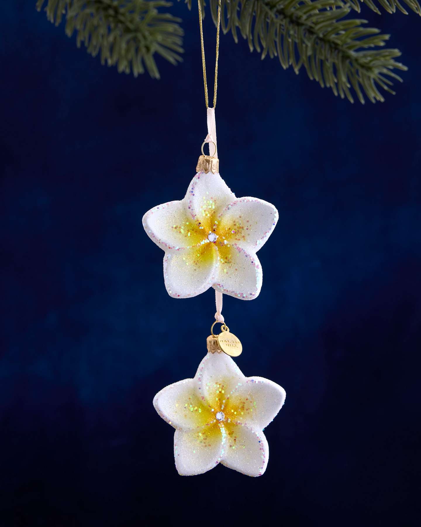 Balsam Hill Studio Yellow Plumeria Ornament Featuring Crystals by Swarovski®