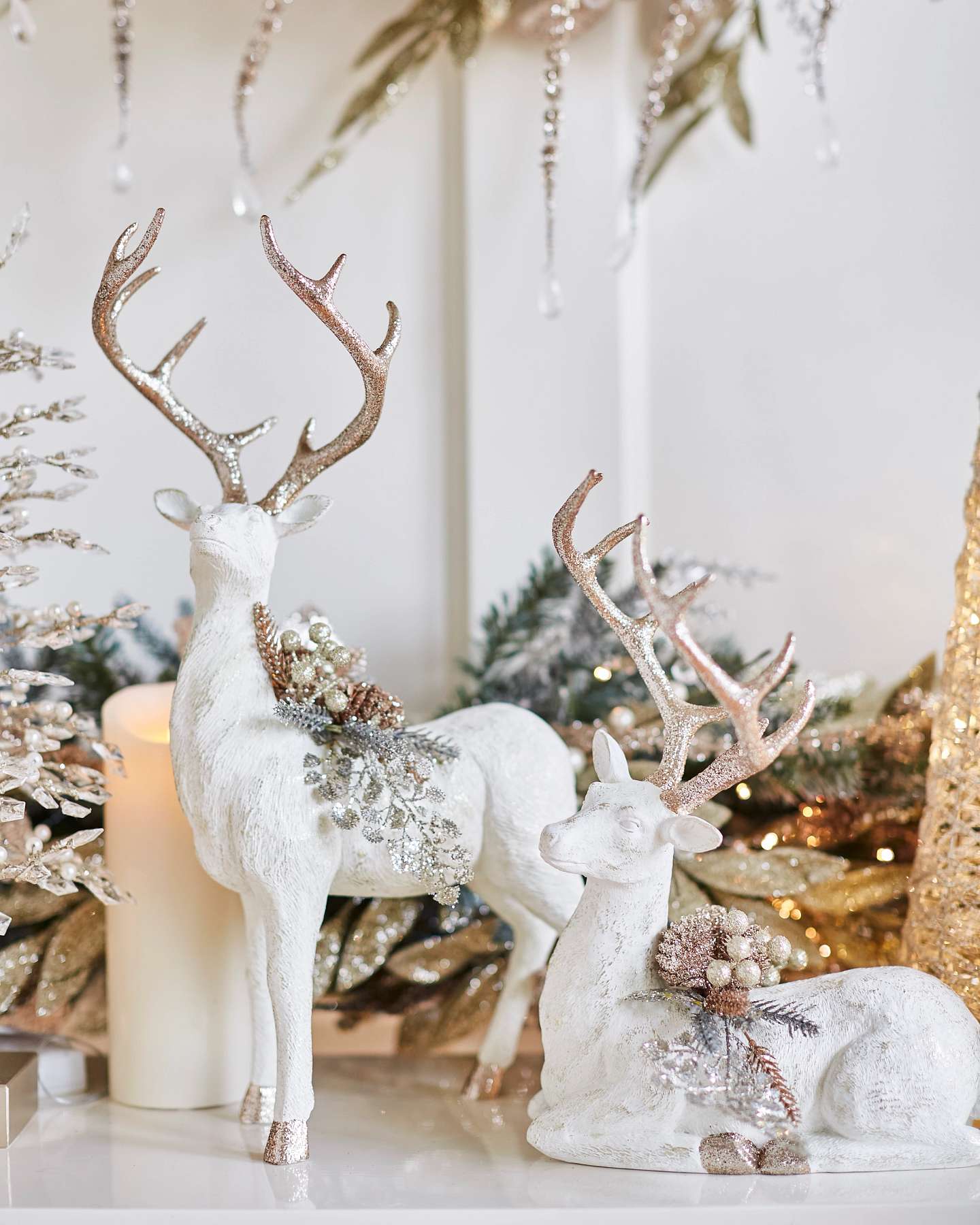 Balsam Hill Winter Frost Tabletop Artificial Christmas Deer Lifestyle