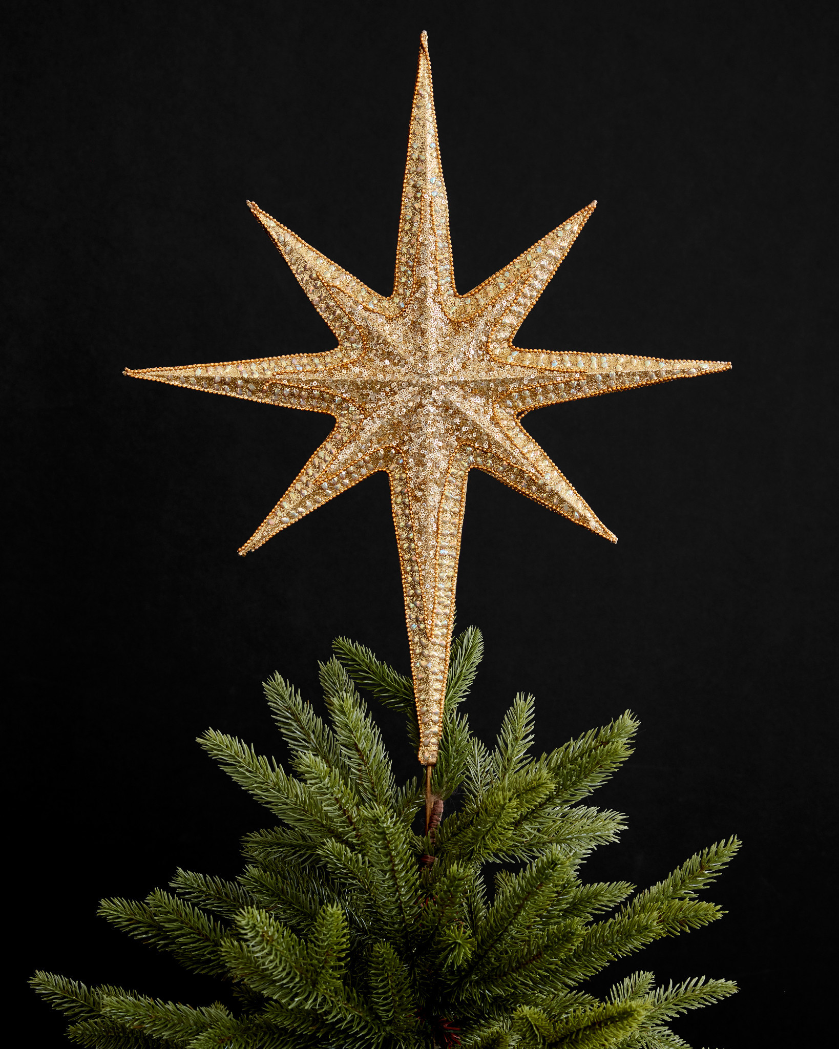 Star Beaded Christmas Tree Topper Balsam Hill