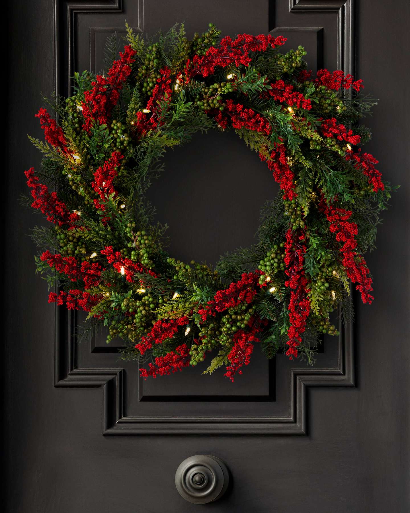 Balsam Hill Outdoor Berry Burst Artificial Christmas Foliage Lifestyle Display