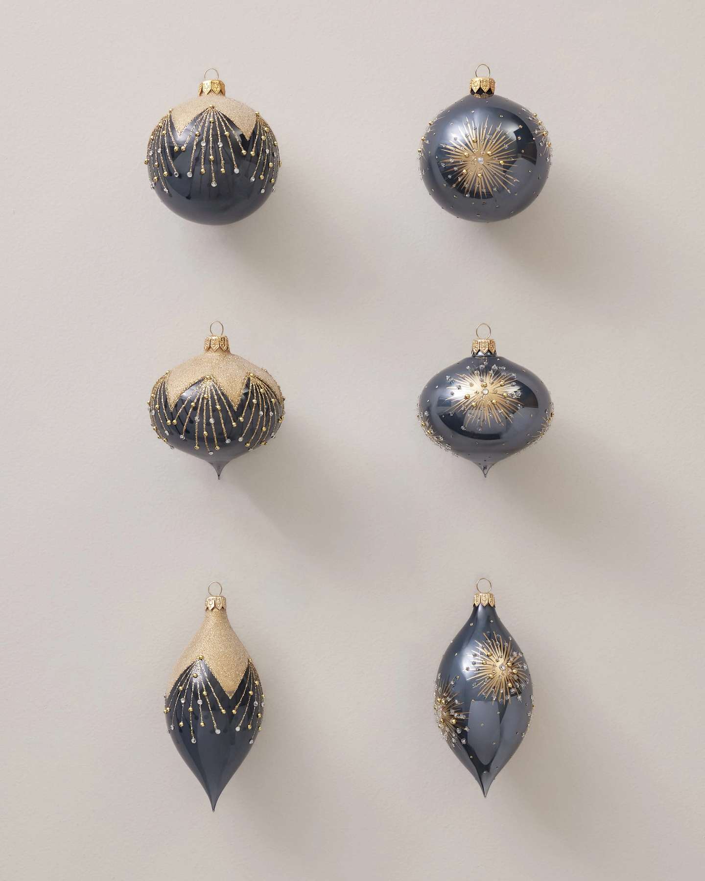 Celestial Magic European Mixed Glass Ornaments, Set of 6