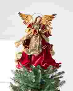 Burgundy Holy Angel Tree Topper by Balsam Hill SSC
