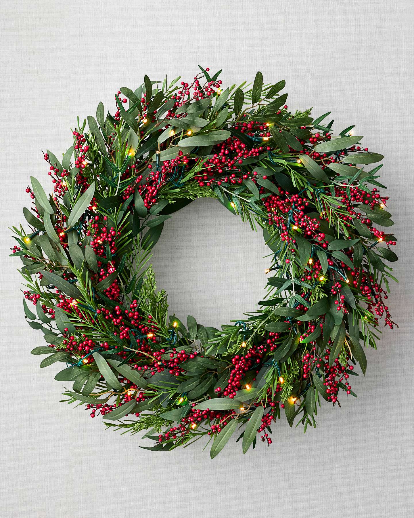 26" Evergreen Pepper Berry Wreath