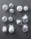 Winter White Globe Ornament Set 12 Pieces by Balsam Hill SSC