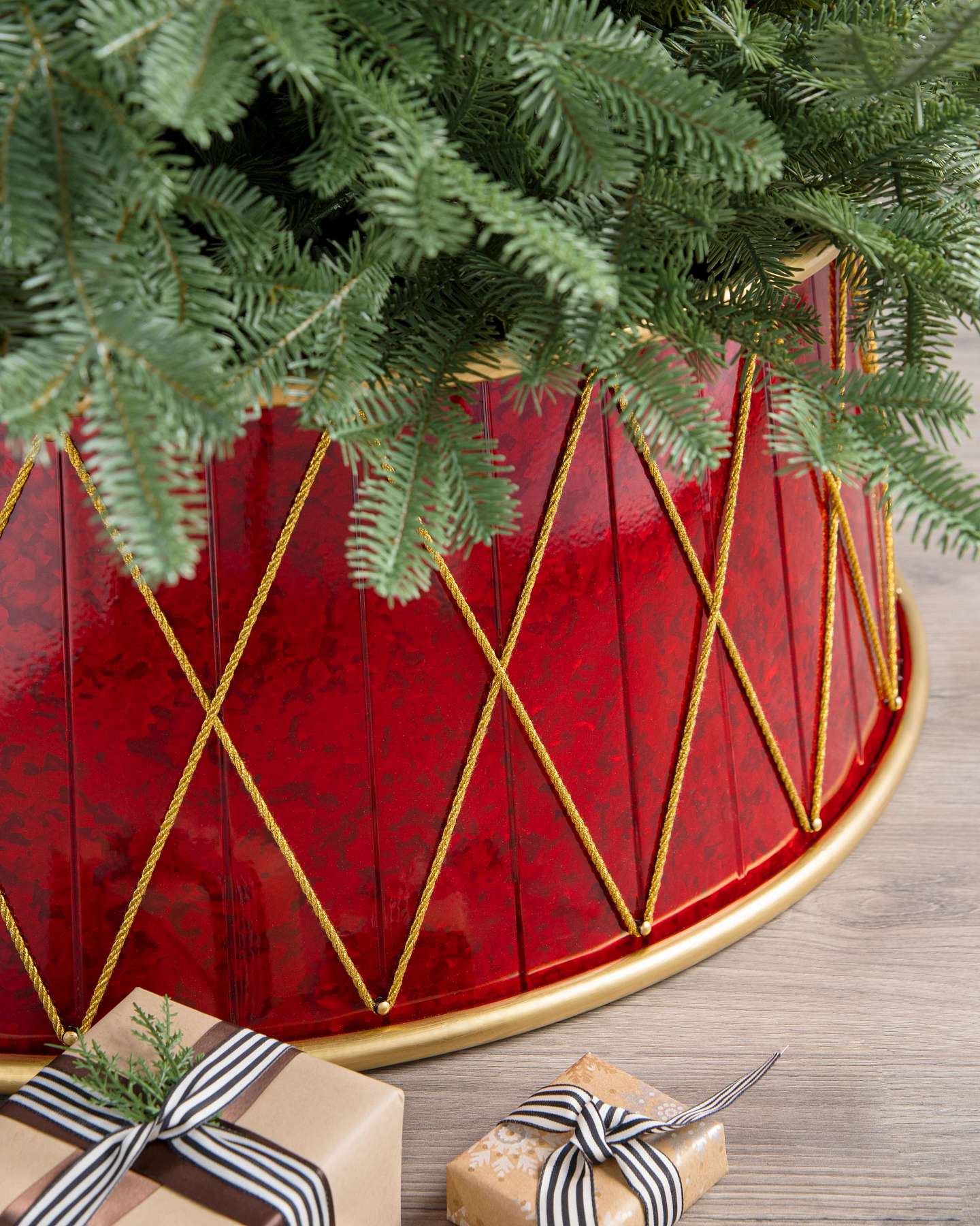 Balsam Hill Christmas Drum Tree Collar with Intricate Accents