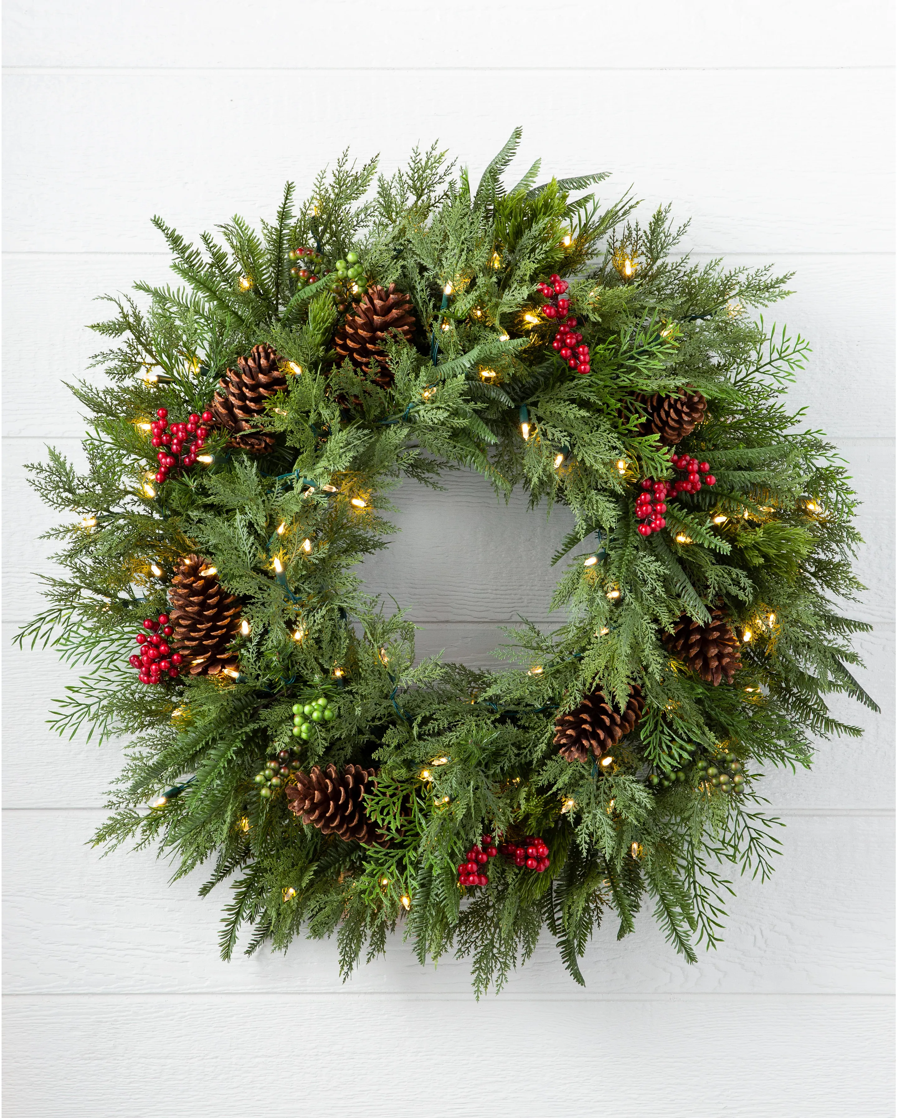 Outdoor Winter Evergreen Artificial Christmas Wreath | Balsam Hill Outdoor Winter Evergreen Artificial Christmas Wreath | Balsam Hill
