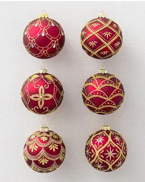 Brilliant Bordeaux Matte Glass Ornament Set Brilliant Bordeaux Matte Glass Ornament Set
