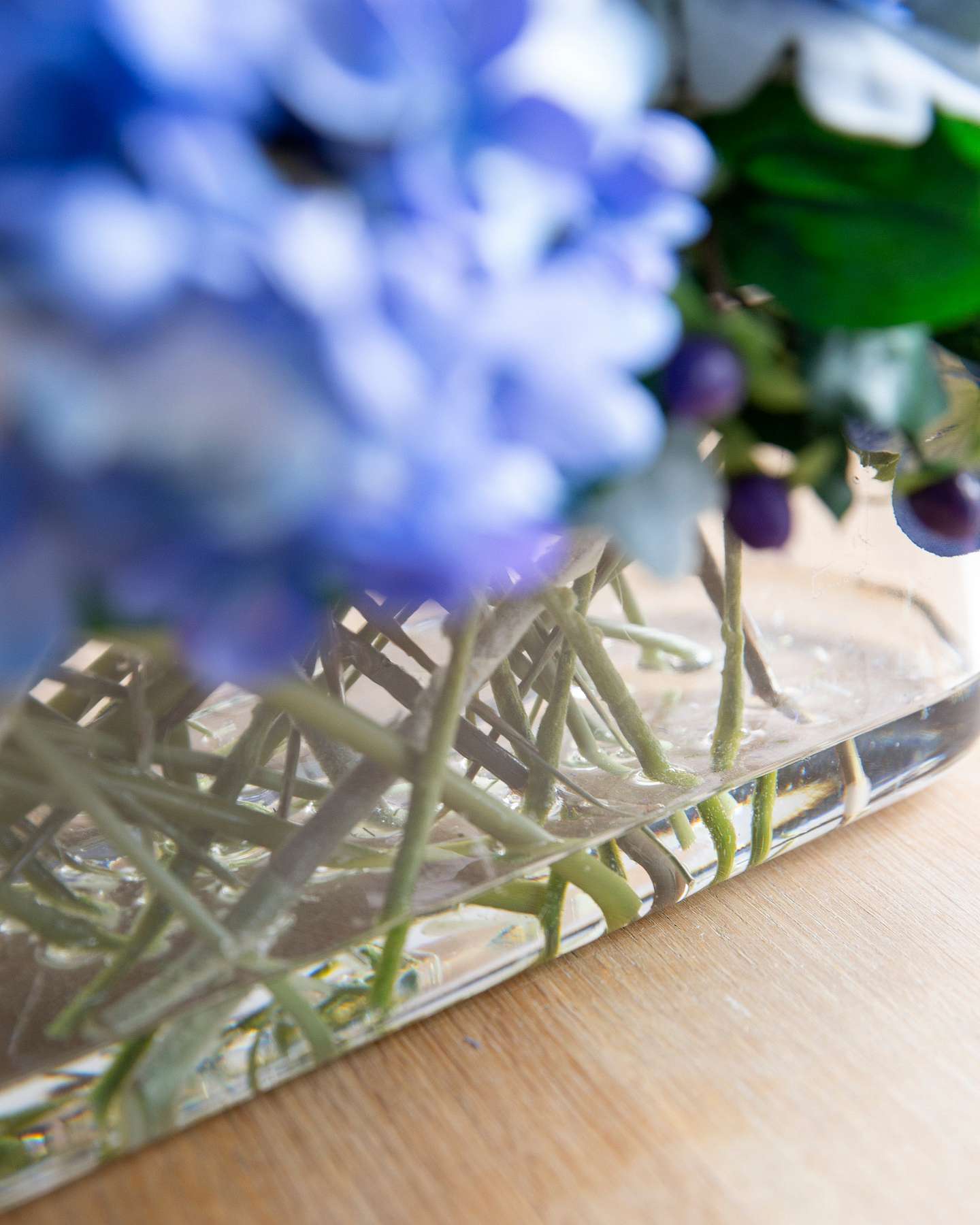 Balsam Hill Rhapsody in Blue Artificial Flower Arrangement Closeup View