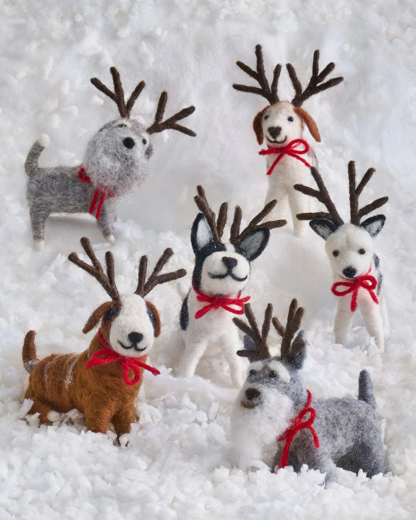 Balsam Hill Reindeer Funfest Felt Christmas Ornament Set Festive Decor Inspiration