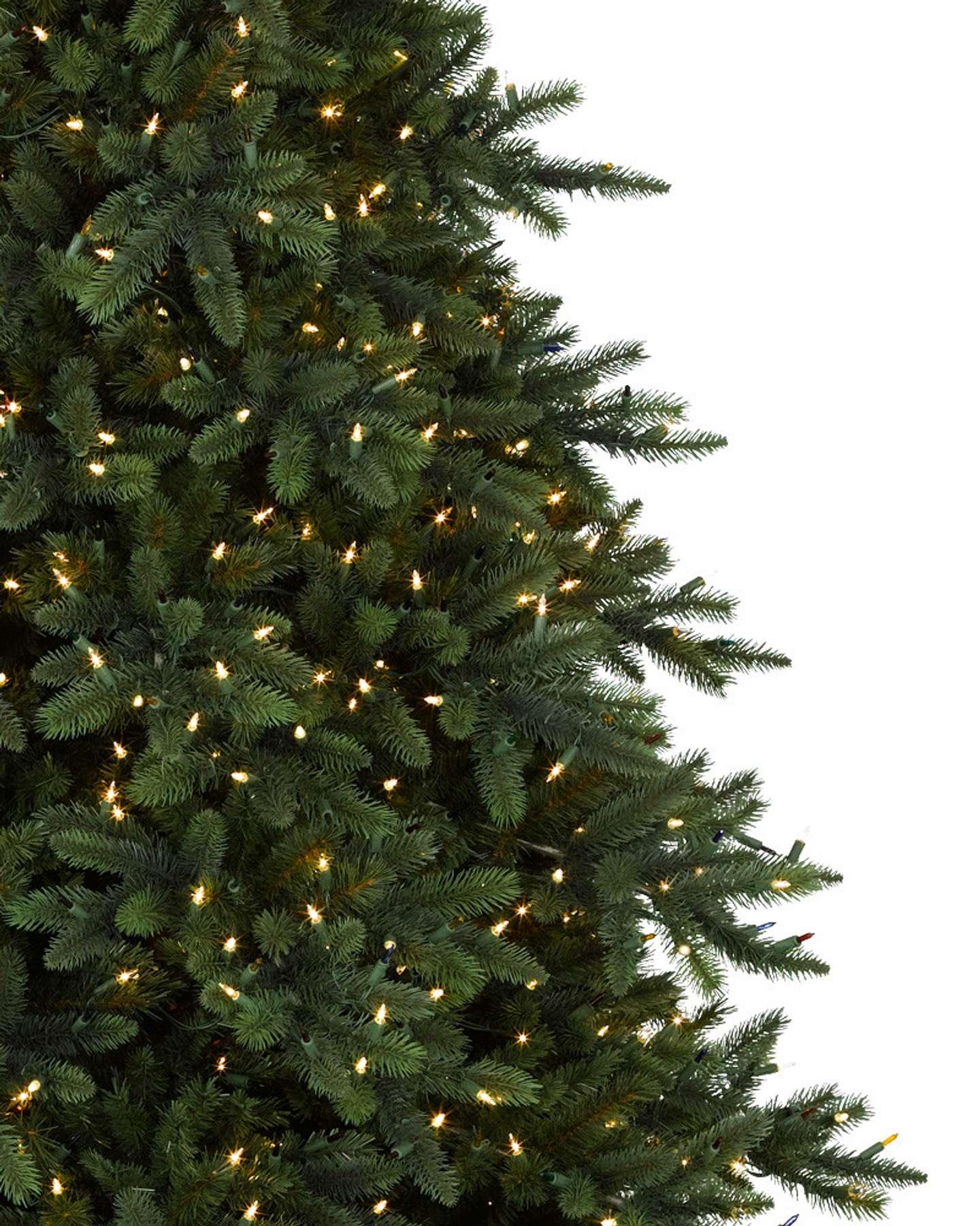 Balsam Hill California Baby Redwood Christmas Tree with LED Lights Close Up View