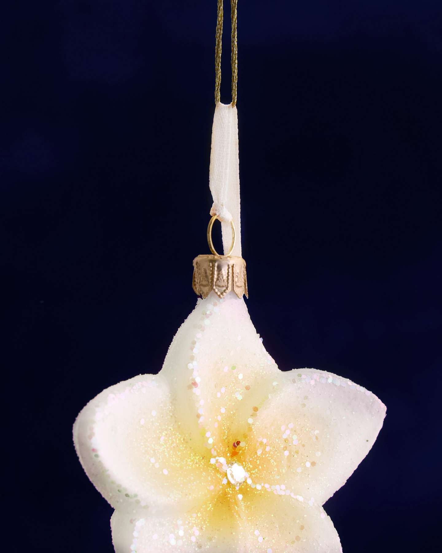 Balsam Hill Studio Yellow Plumeria Ornament Featuring Crystals by Swarovski®