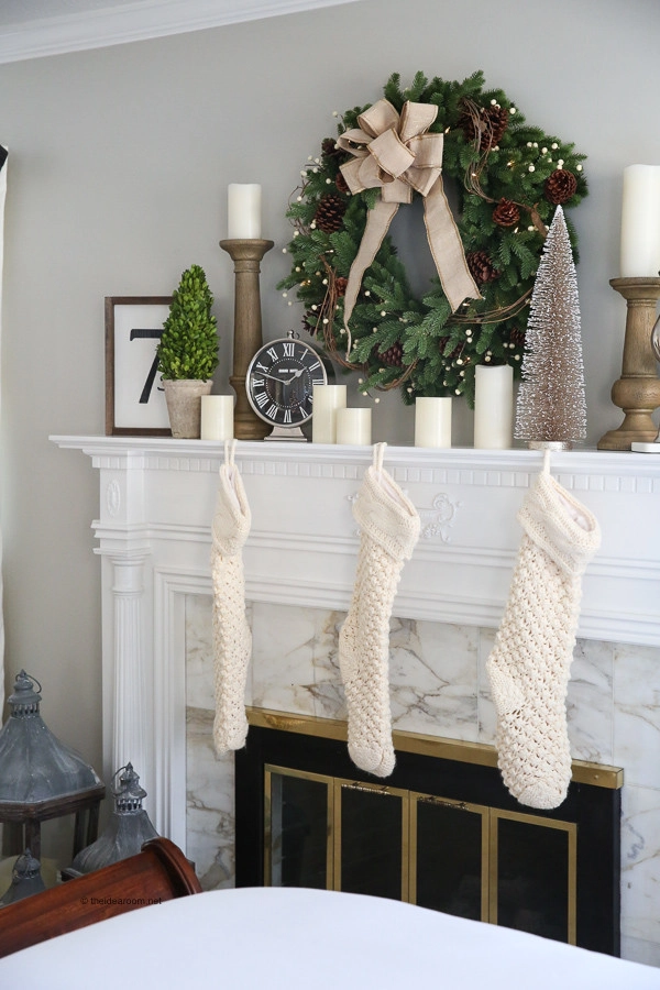 Ivory Chunky Cable Knit Christmas Stocking