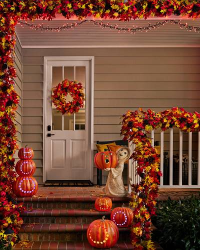 Artificial Outdoor Falling Leaves Decor | Balsam Hill