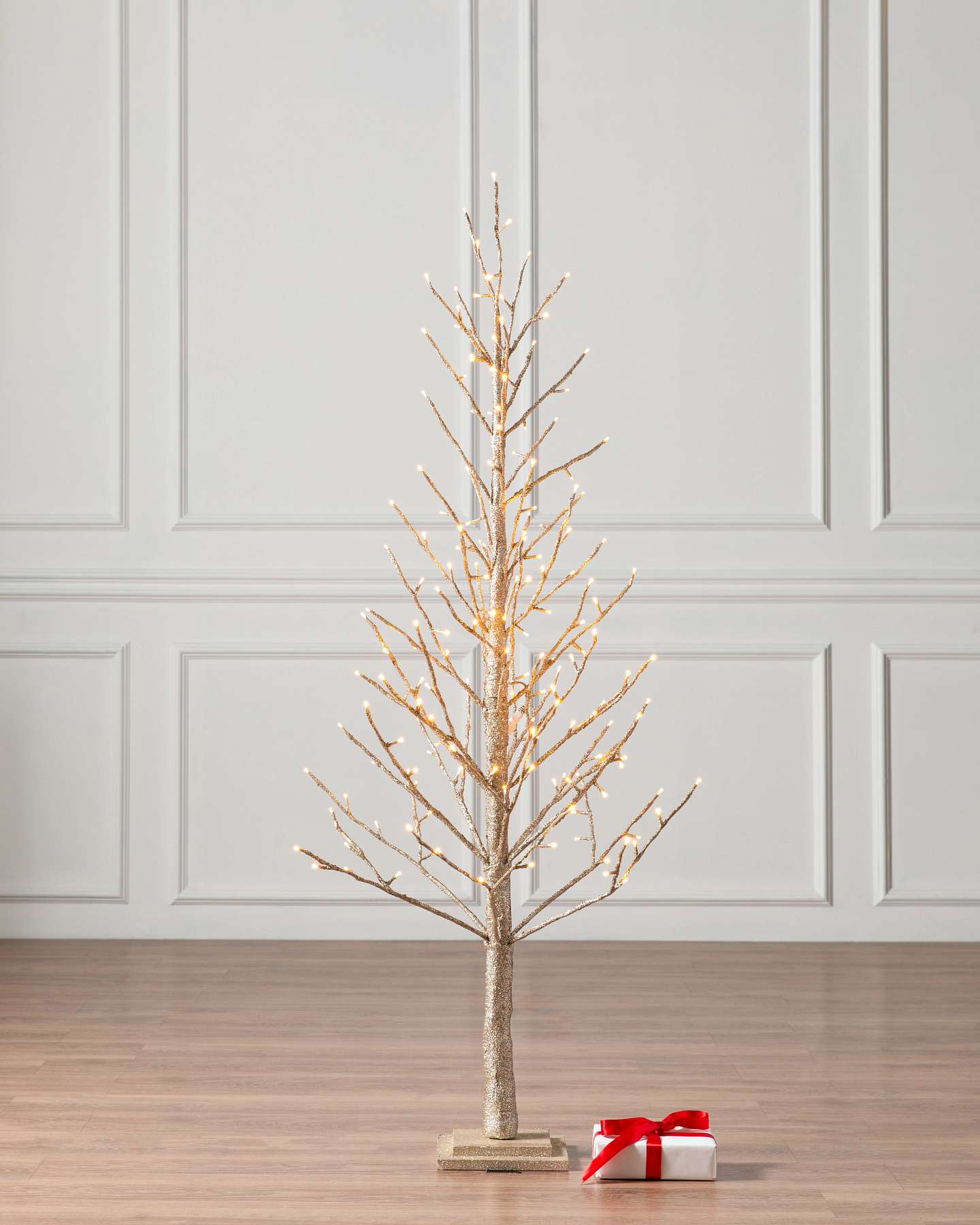 Balsam Hill 5-Foot Champagne Glitter LED Artificial Christmas Tree
