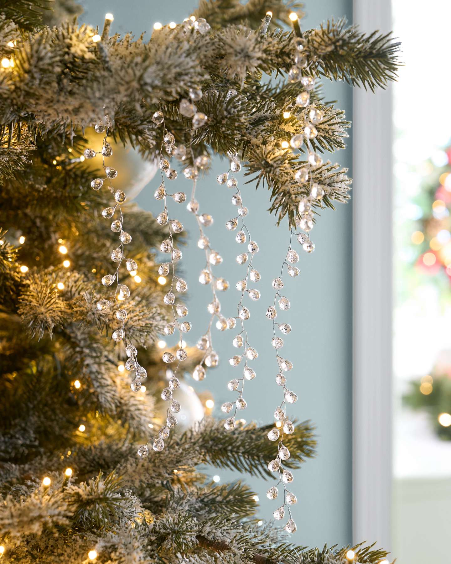 Balsam Hill Arctic Christmas Tree Picks Crystal Drop Set of 12 Lifestyle Tree Display