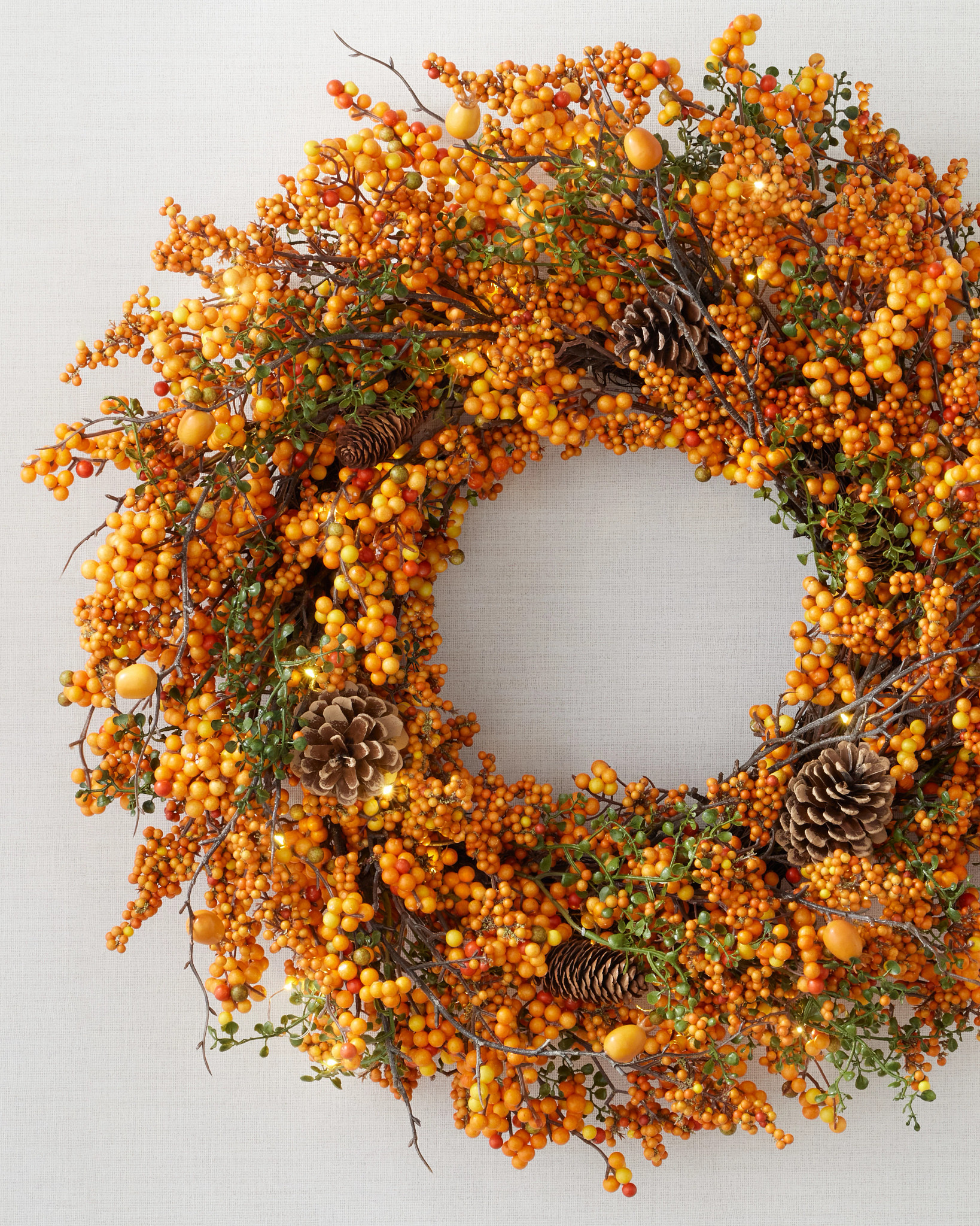 Orange Berry & Pinecone Wreath